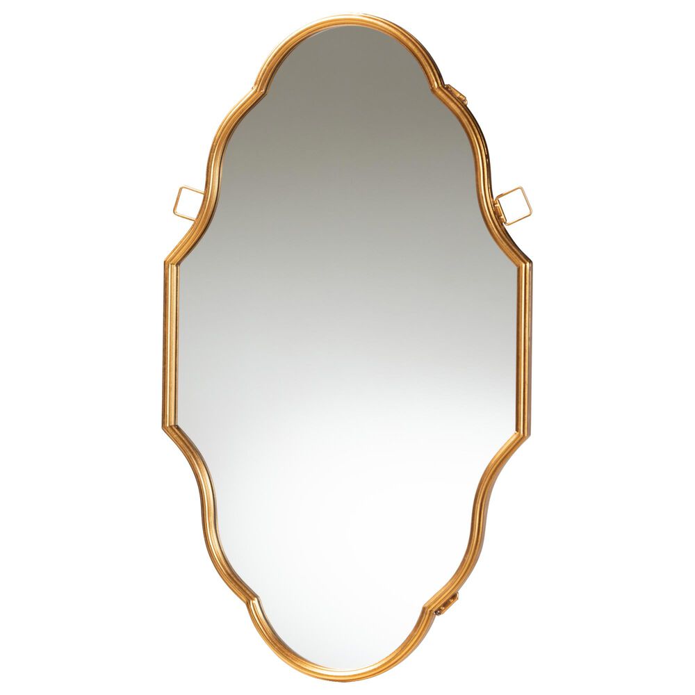 Baxton Studio Dennis Accent Wall Mirror in Gold, , large