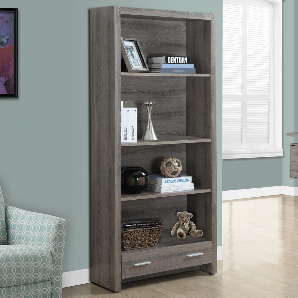 Monarch Specialties 71&quot; Bookcase in Dark Taupe, , large