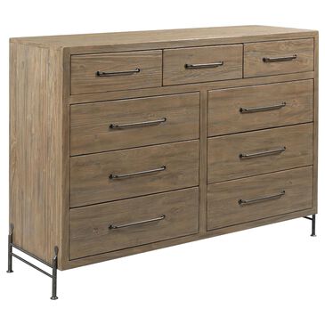 Kincaid Modern Forge Henderson Mule 9 Drawer Dresser in Sandy Brown Poplar, , large
