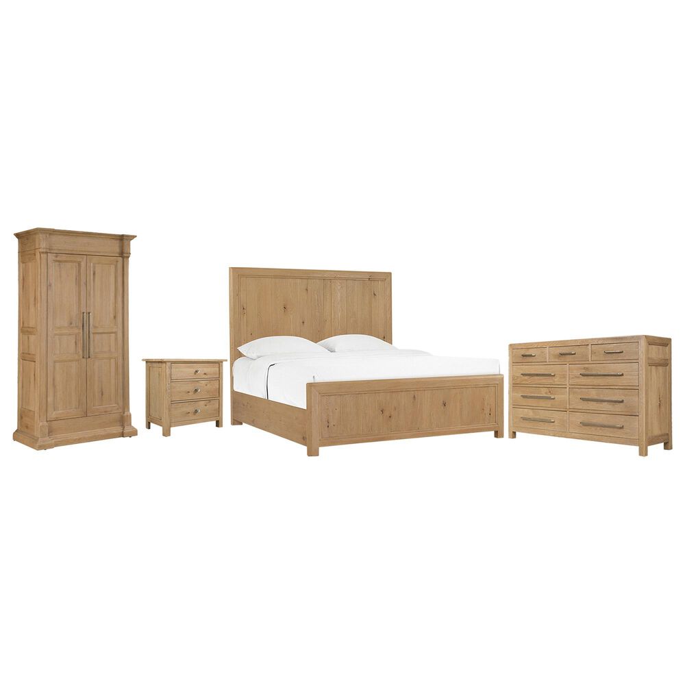 Hooker Furniture Driftwood 4-Piece King Panel Bedroom Set in Buckboard, , large