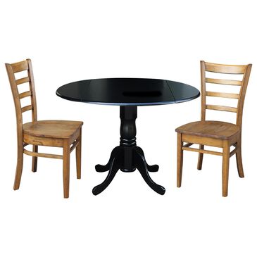 International Concepts 3-Piece Dining Set in Black/Pecan, , large