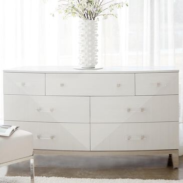 Bernhardt Axiom 7 Drawer Dresser in Linear White and Linear Gray, , large