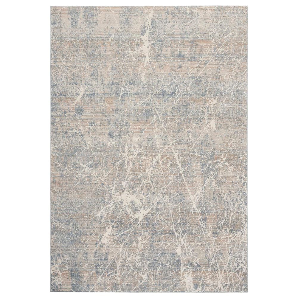 Nourison Exhale 5"3" x 7"3" Beige and Blue Area Rug, , large
