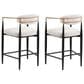 Morden Fort 26" Counter Stool with White Cushion in Black and Gold (Set of 2), , large