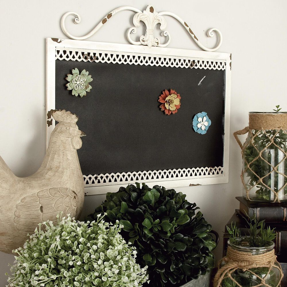 Maple and Jade 19&quot; x 22&quot; Farmhouse Abstract Wall Decor in Distressed White and Black, , large