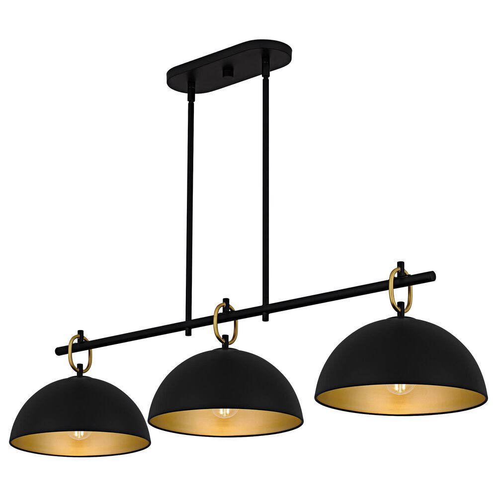 Quoizel Cleo 3-Light Linear Chandelier in Matte Black, , large