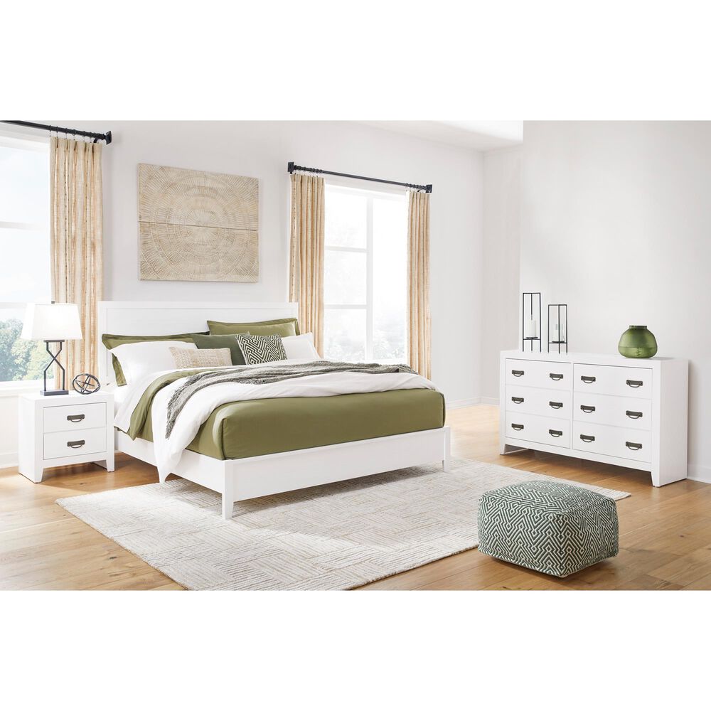 Ashley Binterglen King Panel Bed in White, , large