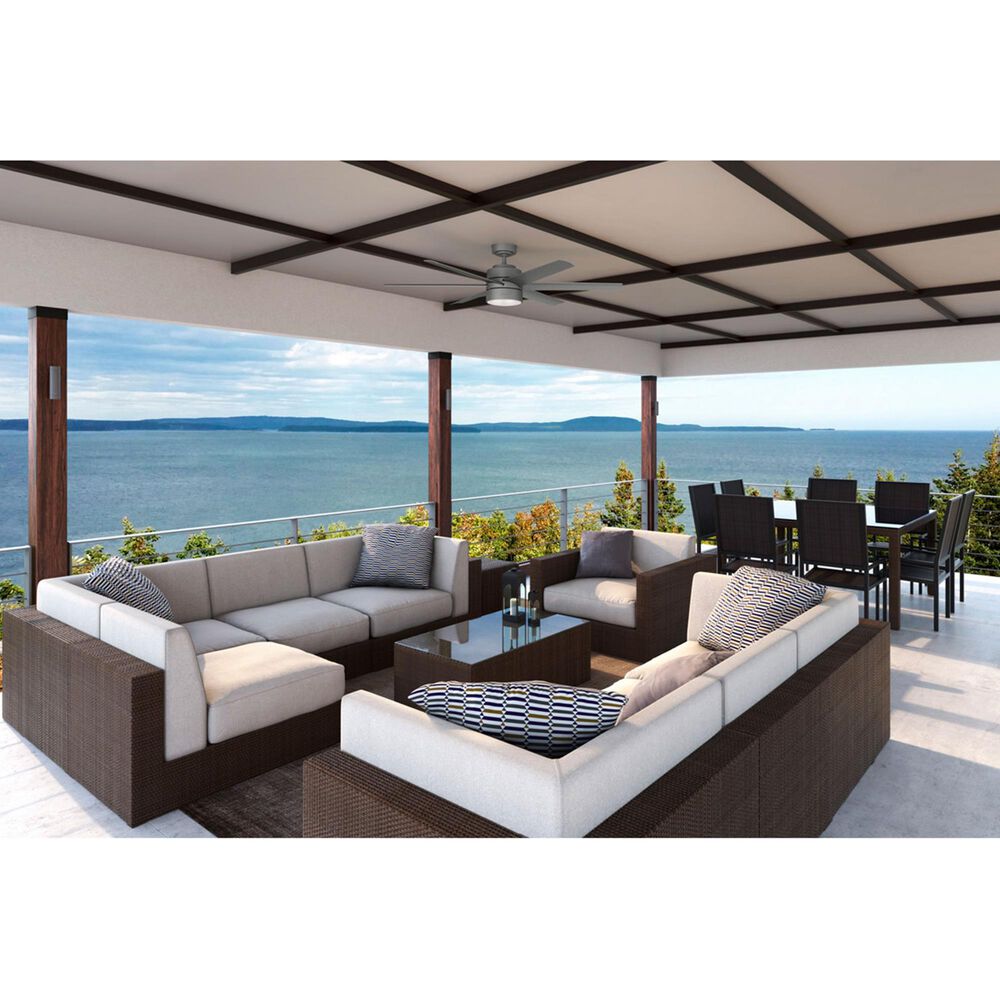 Hunter Solaria 60&quot; Outdoor Ceiling Fan in Matte Silver, , large
