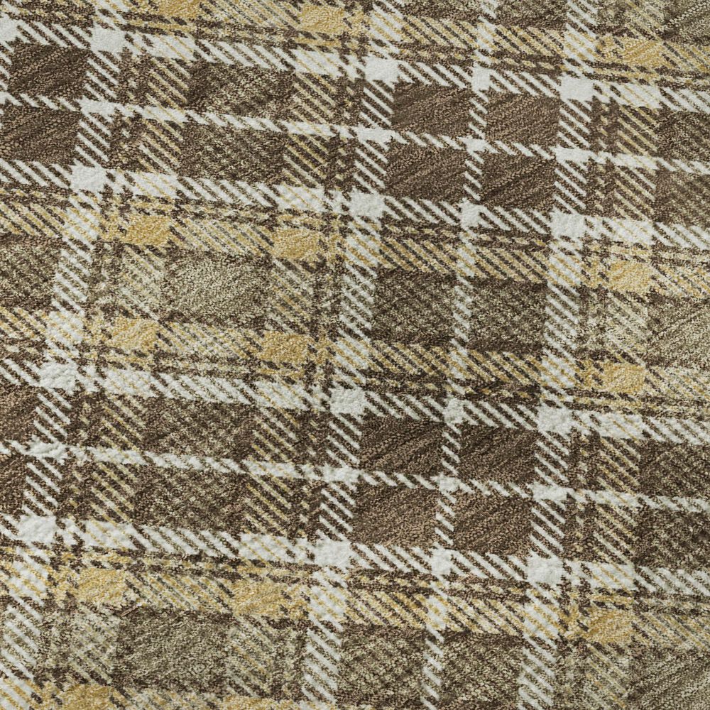 Dalyn Rug Company Soft Essentials Plaid Chocolate 8' Round Indoor/Outdoor Area Rug, , large