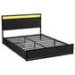HOMLUX Full Upholstered Platform Storage Bed Frame in Black, , large