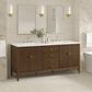 James Martin Vanities Myrrin 72" Double Vanity in Mid-Century Walnut with 3 cm White Zeus Quartz Top, , large