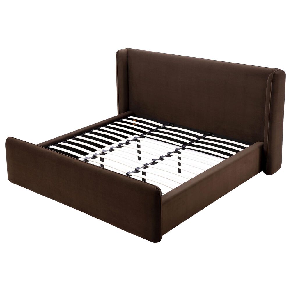 37B Formosa Bacall Upholstered Wingback Platform Eastern King Bed in Cola Velvet, , large