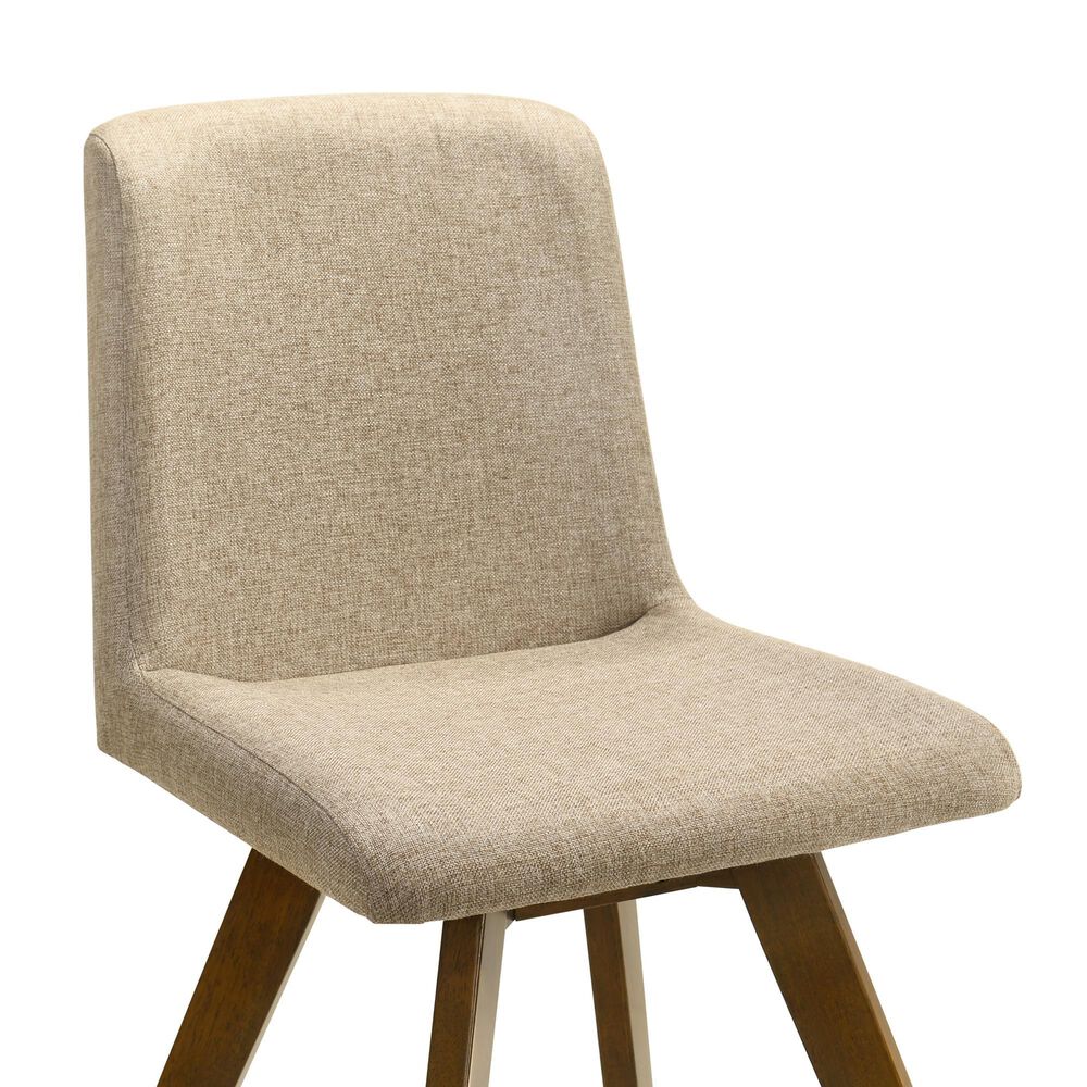 Armen Living Gina Side Chair with Sand Upholstery in Warm Walnut (Set of 4), , large