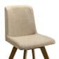 Armen Living Gina Side Chair with Sand Upholstery in Warm Walnut (Set of 4), , large