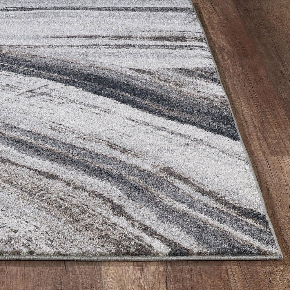 Kas Oriental Rugs Illusions Elements 3&#39;3&quot; x 4&#39;11&quot; Ivory and Grey Area Rug, , large