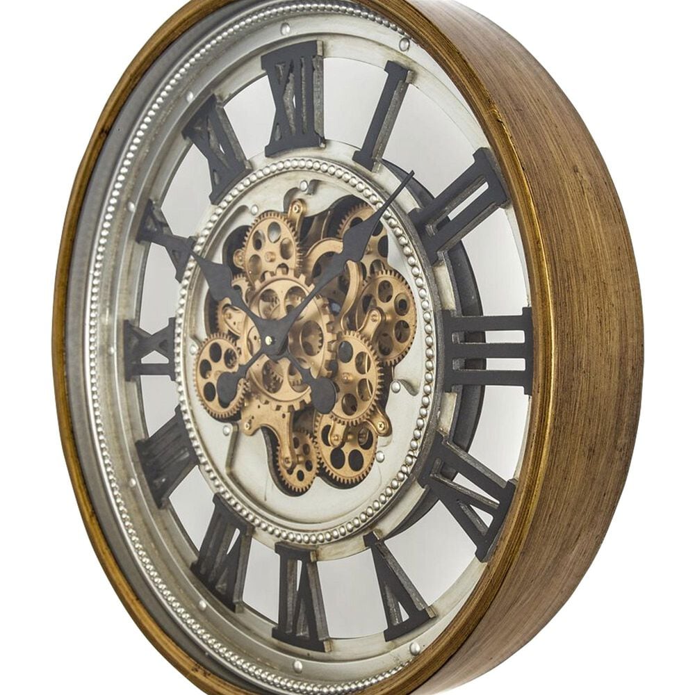 Yosemite Home Decor Gear Wall Clock in Gold, Silver and Black, , large