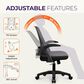 HOMLUX Swivel Ergonomic Office Chair with Flip Up Arms in Black, , large