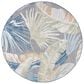 Safavieh Sarasota 6"7" Round Light Green and Navy Indoor/Outdoor Area Rug, , large