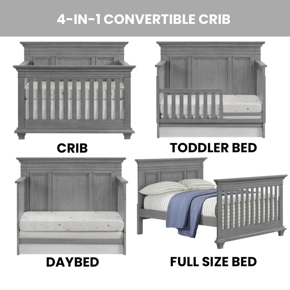 Oxford Baby Weston 2-Piece Crib and Dresser Nursery Set in Dusk Gray, , large