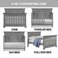 Oxford Baby Weston 2-Piece Crib and Dresser Nursery Set in Dusk Gray, , large