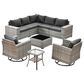 HOMLUX 9-Piece Wicker Sectional Patio Furniture Set in Black, , large