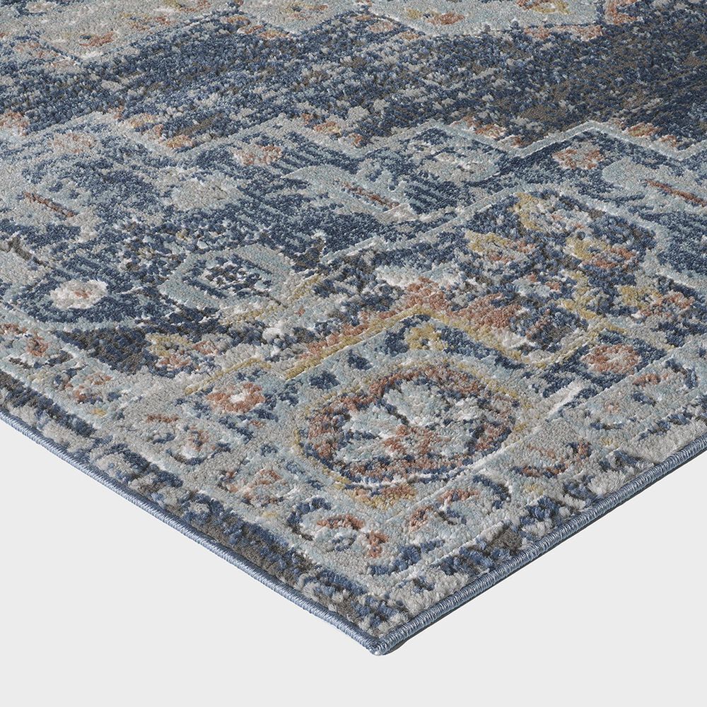 Central Oriental Orient Dorcie 3&#39;1&quot; x 5&#39;3&quot; Blue and Dark Grey Area Rug, , large