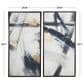 Maple and Jade 55" x 28" Abstract Wall Art in Light Gray, Black, Silver and White (Set of 2), , large