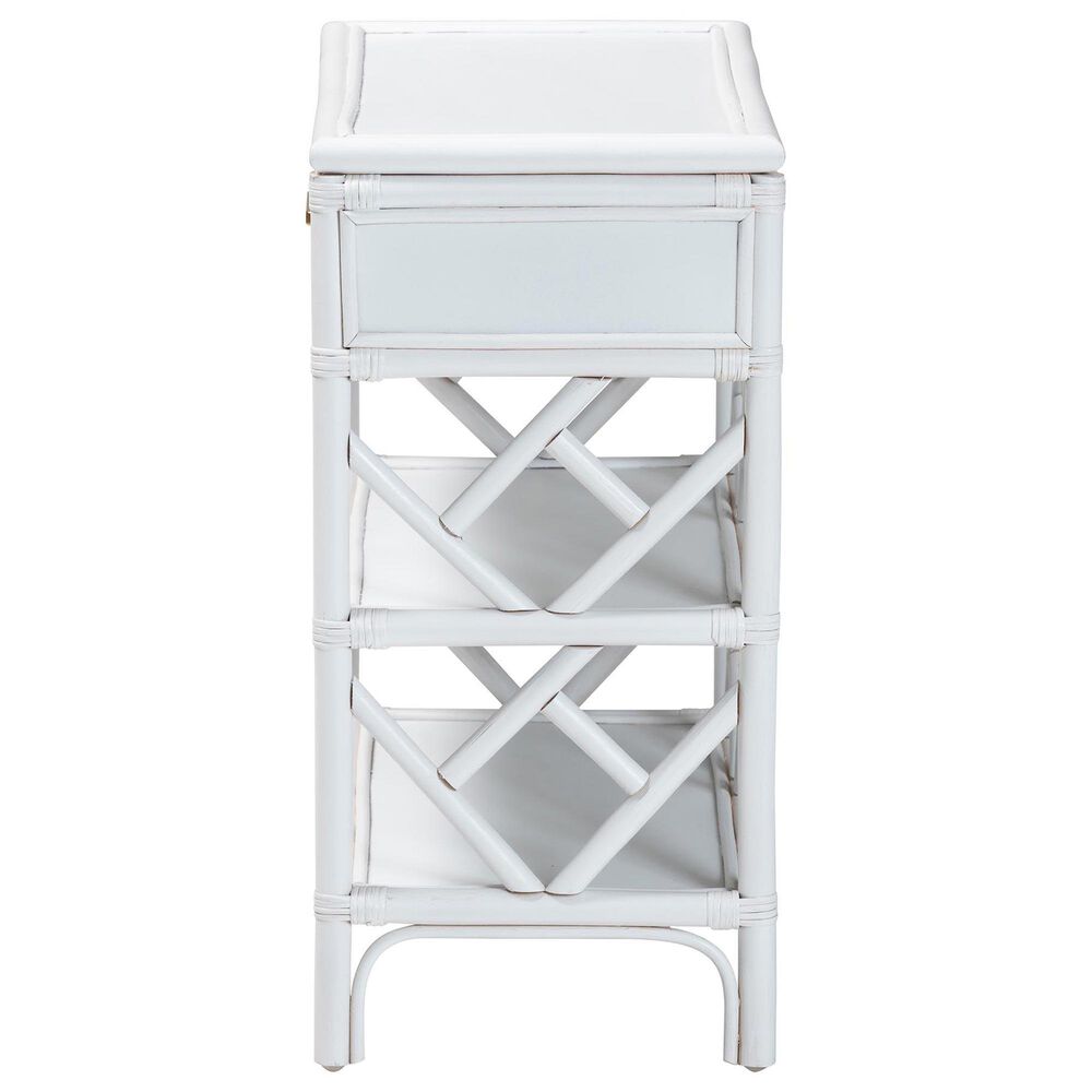 Baxton Studio Daina 1-Drawer Nightstand in White, , large