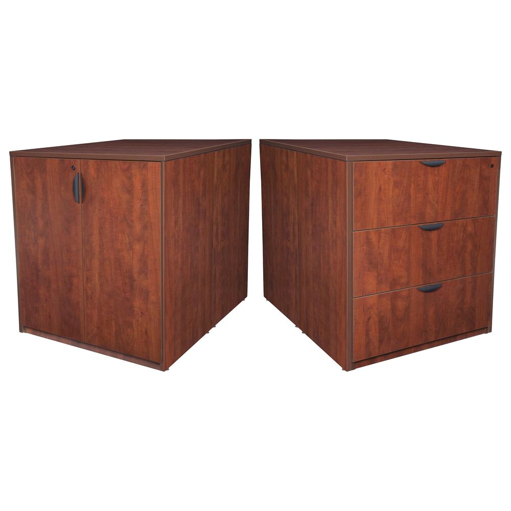 Regency Global Sourcing Legacy Stand Up Back to Back Storage Cabinet & File in Cherry, , large