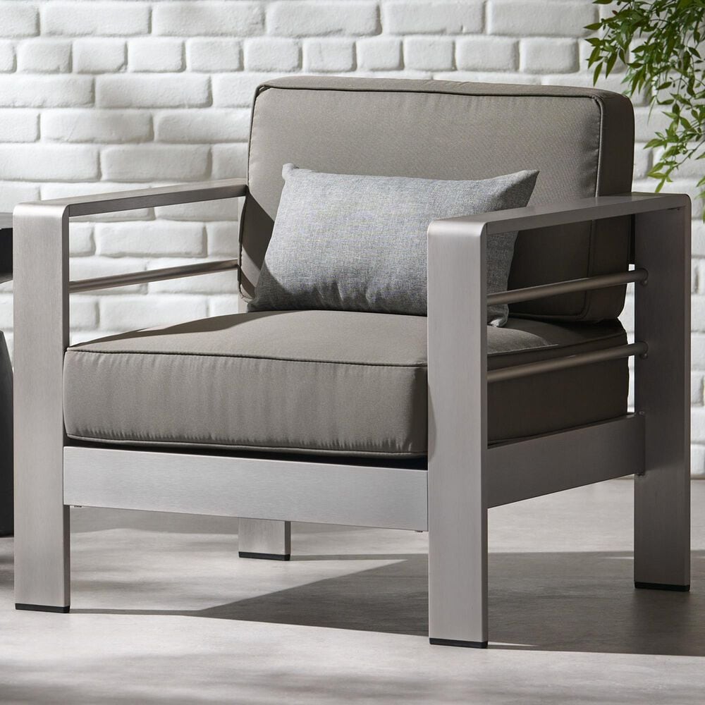 Hearth and Haven Cape Coral Outdoor Club Chair in Silver, , large