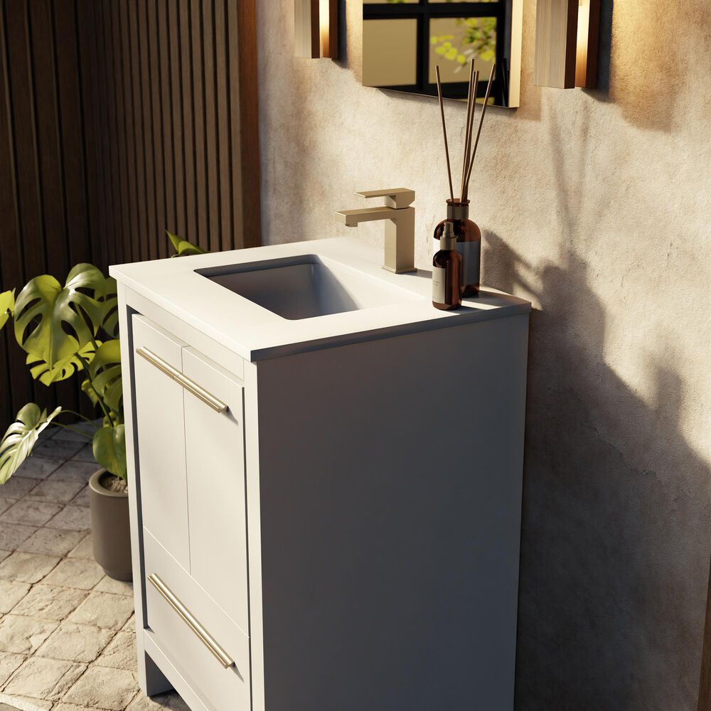 Lexora Home Lafarre 24" Single Bathroom Vanity in White with 2 cm White Cultured Marble Top and Rectangular Sink, , large