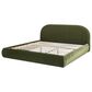Jennifer Taylor Home Archie Puffy Grounded King Upholstered Platform Bed in Olive Green, , large