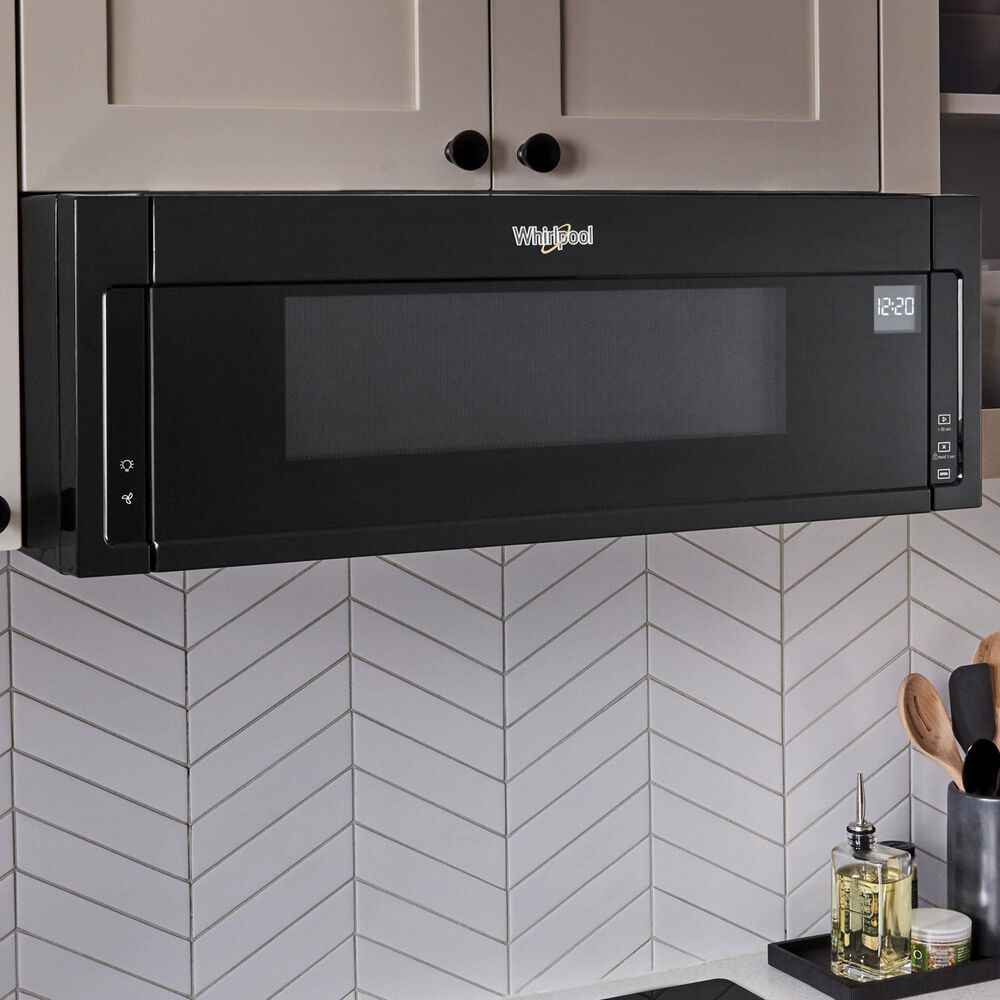 Whirlpool 1.1 Cu. Ft. 1000 watt Low Profile Microwave Hood Combination in Black, , large