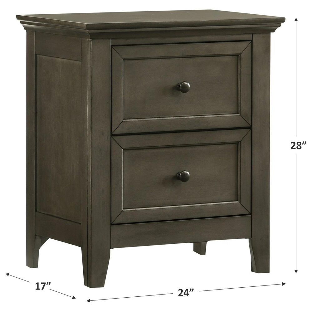 Hawthorne Furniture San Mateo 2 Drawer Nightstand in Gray, , large