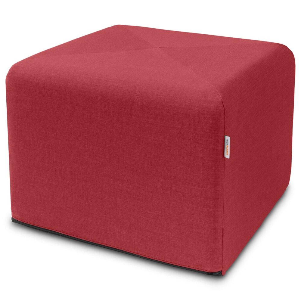Jaxx Monroe Medium Ottoman in Poppy Red, , large