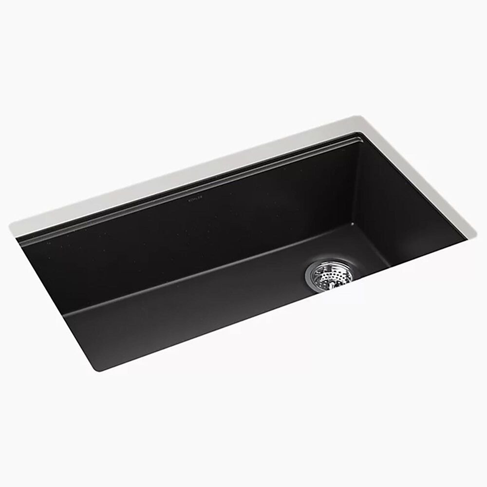 Kohler Billings 32.5" Undermount Single-Bowl Kitchen Sinks in Matte Black, , large