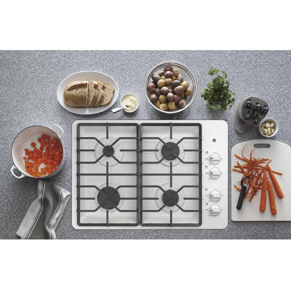 GE Appliances 30&quot; Built-In Gas Cooktop in White, , large