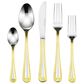 Gifts Plus 20-Piece Atrani Flatware Set with Gold Trimmed in Stainless Steel, , large