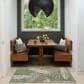 Nourison Garden Oasis GOA02 Green and Ivory 3" x 5" Indoor/Outdoor Area Rug, , large