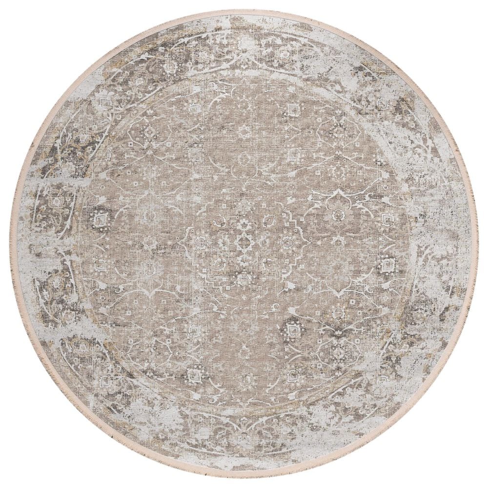Dalyn Rug Company Marbella 8" Round Taupe Area Rug, , large