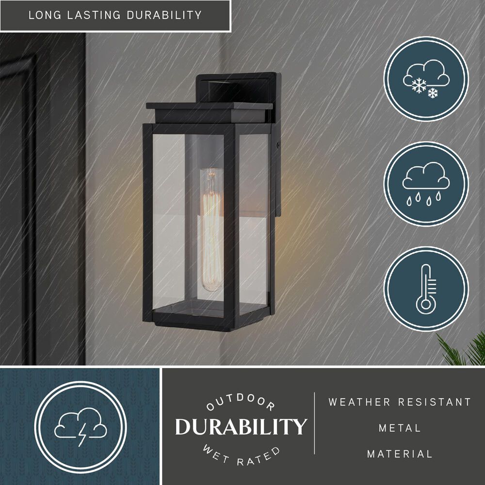 Vaxcel Uptown 12.5" 1-Light Outdoor Wall Sconce in Matte Black, , large