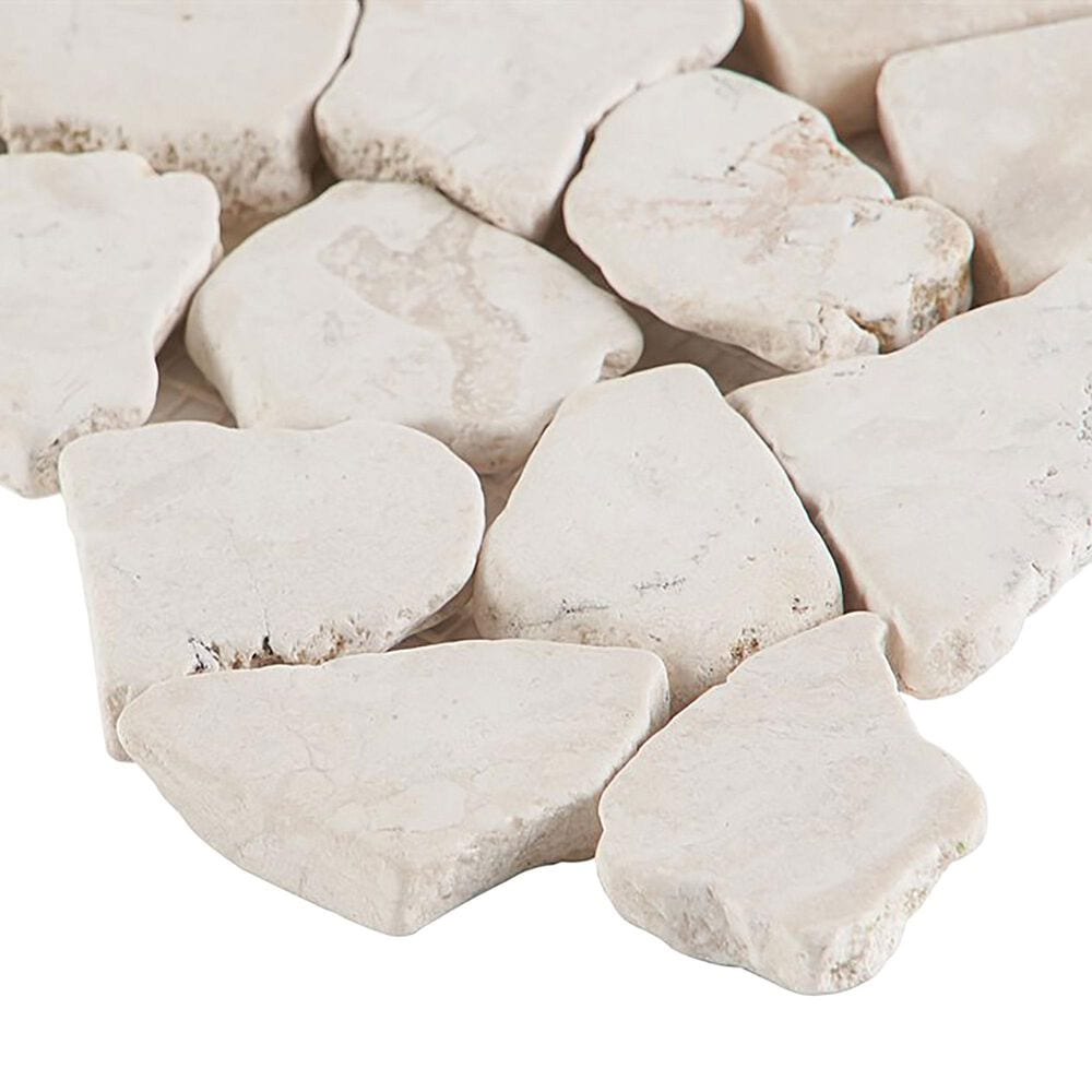 Soho Studio Pebblestone Lovina White 12&quot; x 12&quot; Tumbled Natural Stone Mosaic Sheet, , large