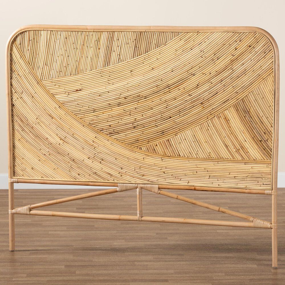 Baxton Studio Delphi Queen Panel Headboard in Natural Brown, , large