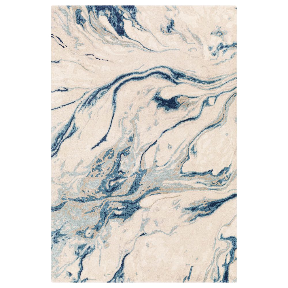 Surya Kavita 10" x 14" Navy, Denim, Gray and Light Beige Area Rug, , large