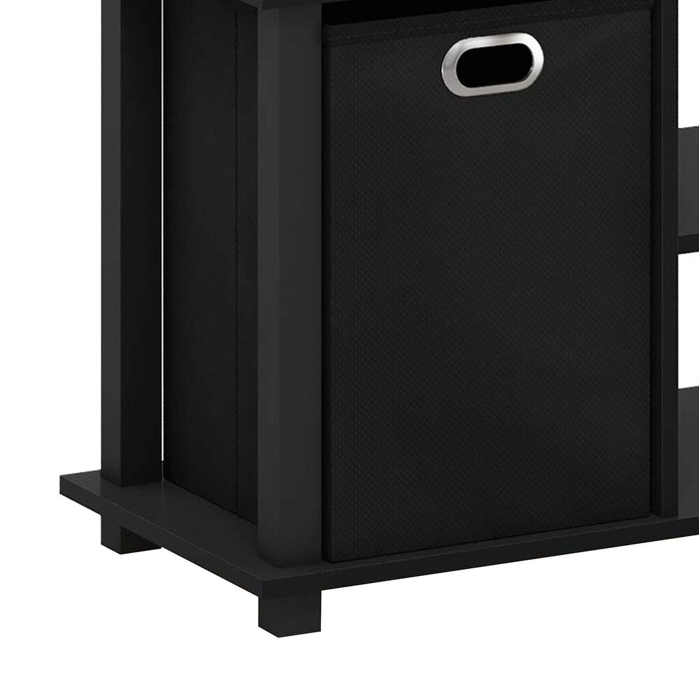 HOMLUX 41.7" Entertainment Center TV Stand with Storage Bins in Black, , large