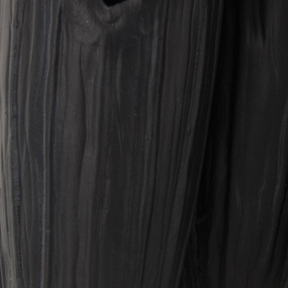 Maple and Jade Floral Inspired Abstract Decorative Vase with Linear Grooves and 10 Openings in Sleek Black, , large