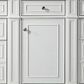 James Martin Vanities Bristol 60" Single Bathroom Vanity in Bright White with 3 cm Victorian Silver Quartz Top and Rectangular Sink, , large