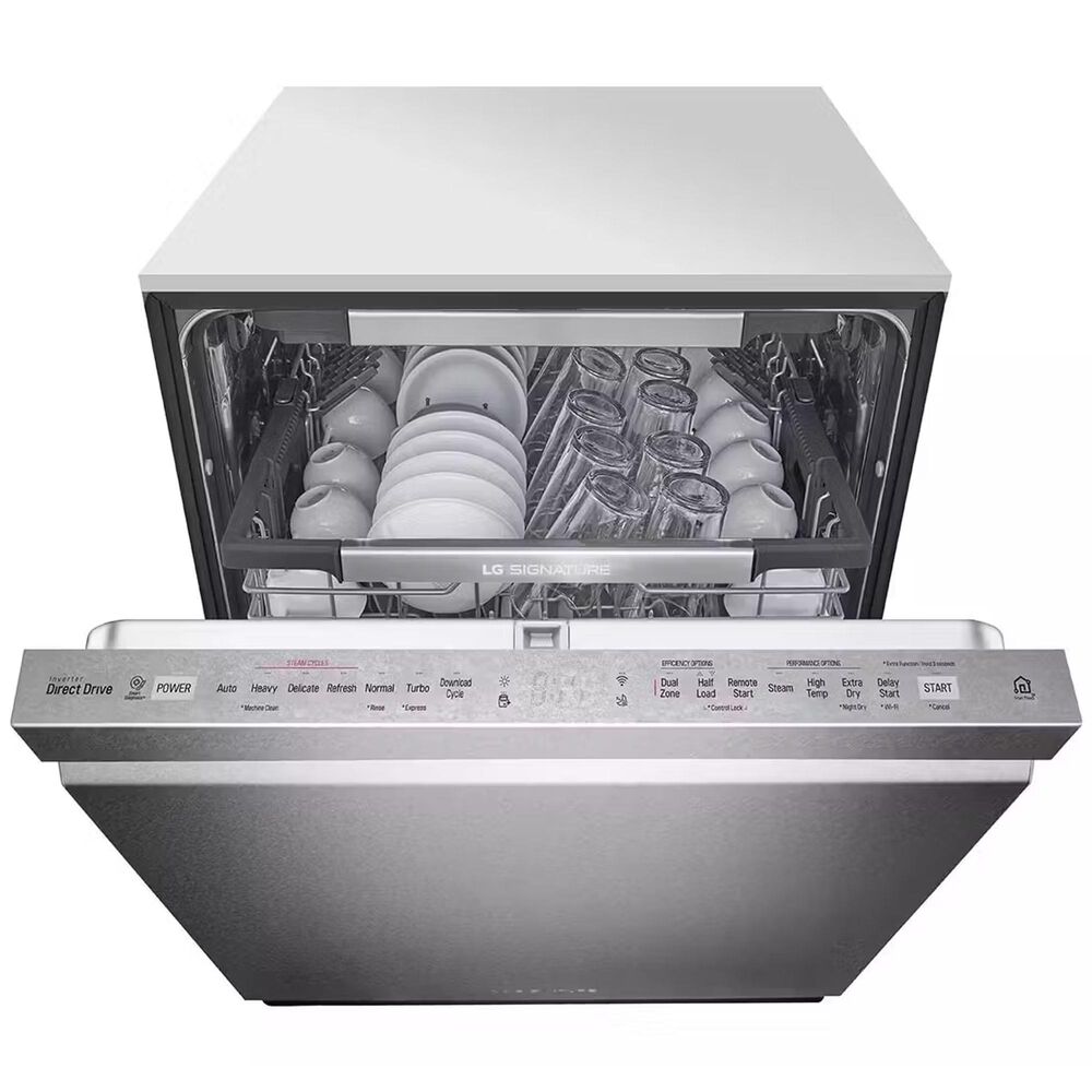 LG Signature Top Control Smart Wi-Fi Enabled Dishwasher with TrueSteam and QuadWash in Stainless Steel, , large