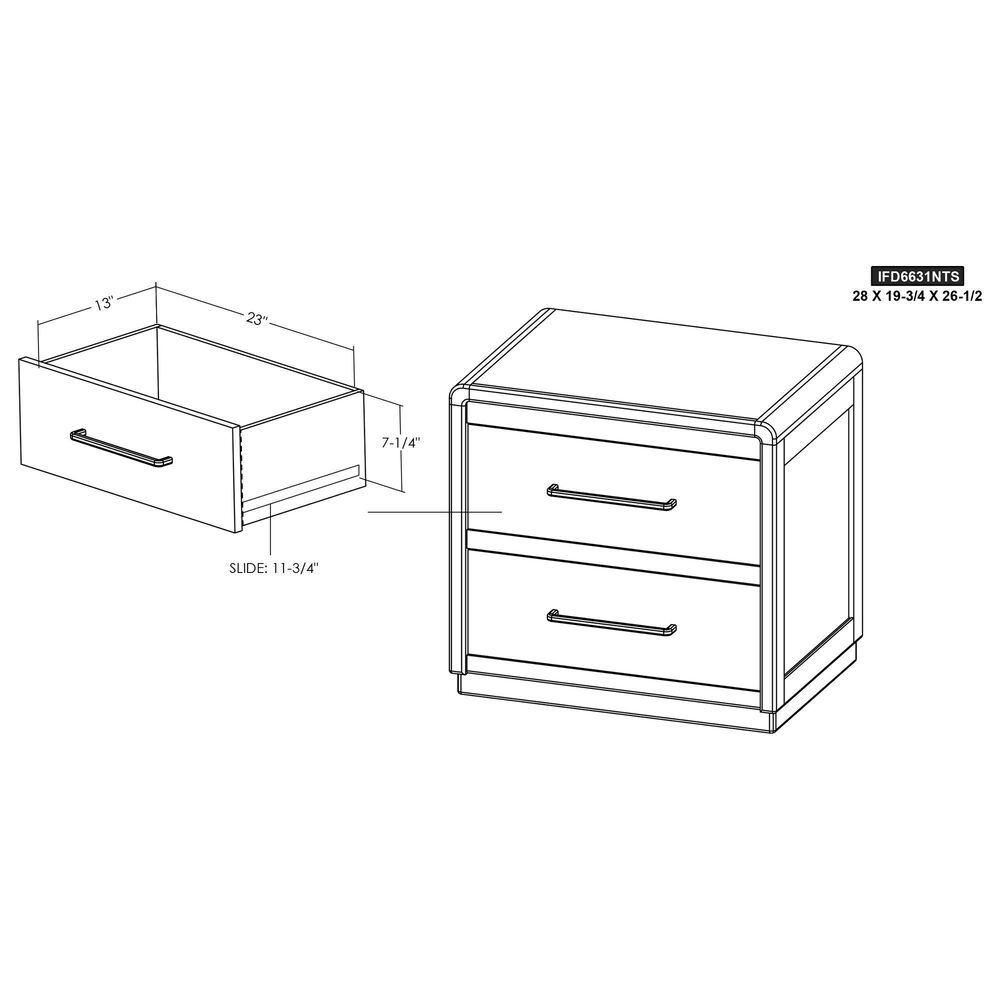 Fallridge Mezquite 2 Drawer Nightstand in Black, , large