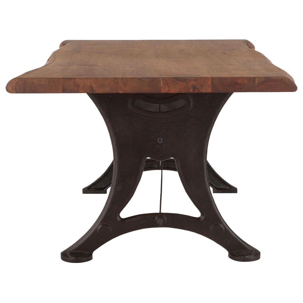 Home Trends &amp; Design Organic Forge 106&quot; Dining Table in Raw Walnut and Antique Zinc - Table Only, , large